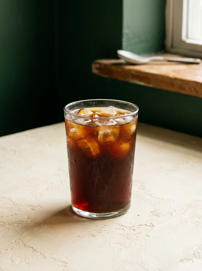 Cold brew over clear ice